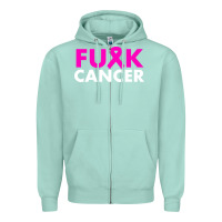 Seafoam fck cancer Zipper Hoodie - linhVisuals
