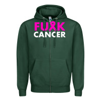 Sports Green fck cancer Zipper Hoodie - linhVisuals