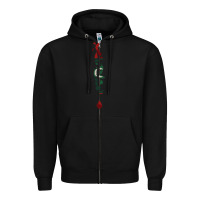 Black Maldives Map Flag Drawing Line Art Zipper Hoodie - linhVisuals