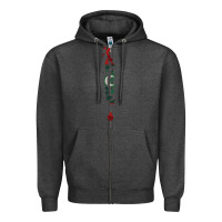 Charcoal Heather Maldives Map Flag Drawing Line Art Zipper Hoodie - linhVisuals