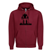 Burgundy iron giant Zipper Hoodie - linhVisuals