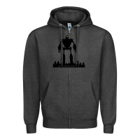 Charcoal Heather iron giant Zipper Hoodie - linhVisuals