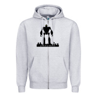Heather Grey iron giant Zipper Hoodie - linhVisuals
