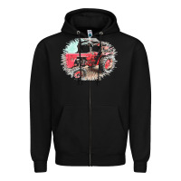 Black tractor t  shirt tractor t  shirt Zipper Hoodie - linhVisuals
