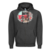 Charcoal Heather tractor t  shirt tractor t  shirt Zipper Hoodie - linhVisuals