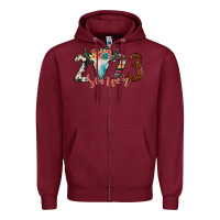 Burgundy 2023 senior bull skull Zipper Hoodie - JahusDesignShop