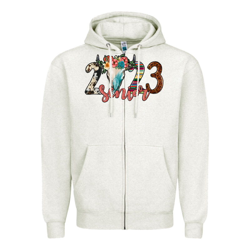 2023 Senior Bull Skull Zipper Hoodie by JahusDesignShop | Teevron