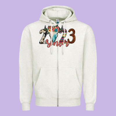 2023 Senior Bull Skull Zipper Hoodie Designed By Jahusdesignshop