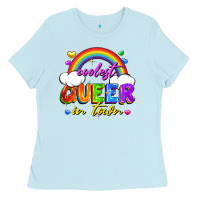 Baby Blue Coolest queer in town Ladies Tee - FaDigitalArtStudio