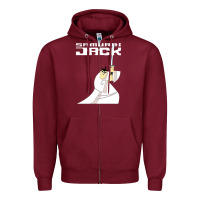 Burgundy samurai jack Zipper Hoodie - linhVisuals