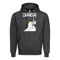 Charcoal Heather samurai jack Zipper Hoodie - linhVisuals