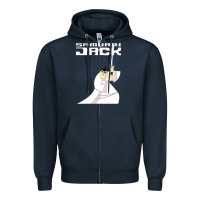 Navy samurai jack Zipper Hoodie - linhVisuals