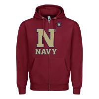 Burgundy navy midshipmen Zipper Hoodie - linhVisuals