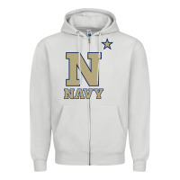 Dove Grey navy midshipmen Zipper Hoodie - linhVisuals