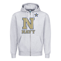 Heather Grey navy midshipmen Zipper Hoodie - linhVisuals