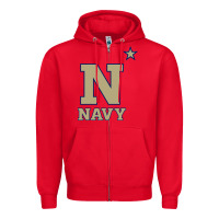 Red navy midshipmen Zipper Hoodie - linhVisuals