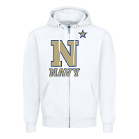 White navy midshipmen Zipper Hoodie - linhVisuals