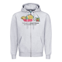 Heather Grey listening to lemon demon Zipper Hoodie - linhVisuals
