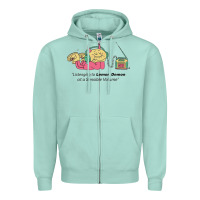 Seafoam listening to lemon demon Zipper Hoodie - linhVisuals