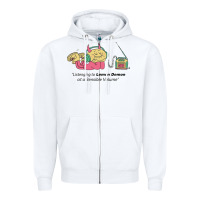 White listening to lemon demon Zipper Hoodie - linhVisuals