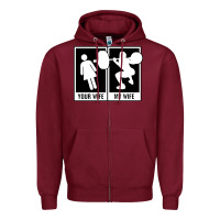 Burgundy your wife my wife weightlifting Zipper Hoodie - linhVisuals