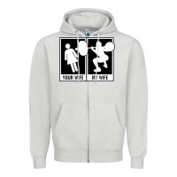 Dove Grey your wife my wife weightlifting Zipper Hoodie - linhVisuals