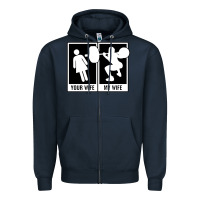 Navy your wife my wife weightlifting Zipper Hoodie - linhVisuals