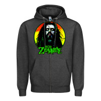 Charcoal Heather rob zombie 02 Zipper Hoodie - linhVisuals