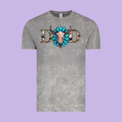 Western Dad With Gemstone And Skull Vintage Tee Designed By Ranaportraitstore