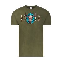 Vintage Olive western dad with gemstone and skull Vintage Tee - RanaPortraitStore