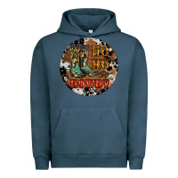 Pigment Midnight Navy Christmas Cowboy Boots Urban Hoodie - RanaPortraitStore