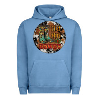 Pigment Pebble Blue Christmas Cowboy Boots Urban Hoodie - RanaPortraitStore