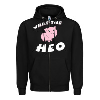 Black what the heo Zipper Hoodie - linhVisuals
