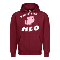 Burgundy what the heo Zipper Hoodie - linhVisuals