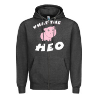 Charcoal Heather what the heo Zipper Hoodie - linhVisuals
