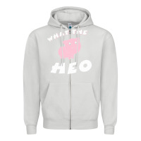 Dove Grey what the heo Zipper Hoodie - linhVisuals