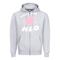 Heather Grey what the heo Zipper Hoodie - linhVisuals