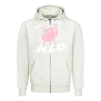 Oatmeal Heather what the heo Zipper Hoodie - linhVisuals