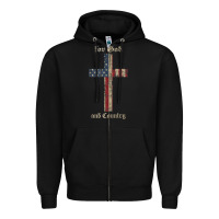Black for god and country cross american flag faith us patriotic tank top Zipper Hoodie - linhVisuals