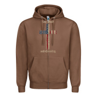 Chestnut for god and country cross american flag faith us patriotic tank top Zipper Hoodie - linhVisuals