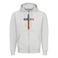 Dove Grey for god and country cross american flag faith us patriotic tank top Zipper Hoodie - linhVisuals