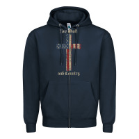 Navy for god and country cross american flag faith us patriotic tank top Zipper Hoodie - linhVisuals