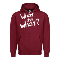 Burgundy what the what Zipper Hoodie - linhVisuals