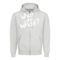 Dove Grey what the what Zipper Hoodie - linhVisuals