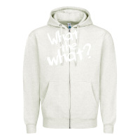 Oatmeal Heather what the what Zipper Hoodie - linhVisuals