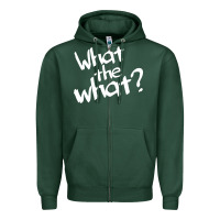 Sports Green what the what Zipper Hoodie - linhVisuals