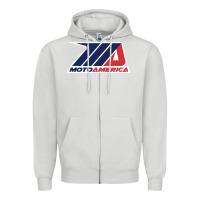 Dove Grey moto america Zipper Hoodie - linhVisuals