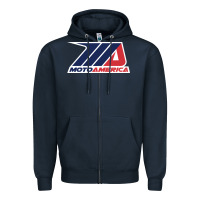Navy moto america Zipper Hoodie - linhVisuals