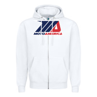 White moto america Zipper Hoodie - linhVisuals