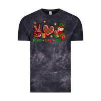 Cloud Black Peace Love Elf Christmas Vintage Tee - BundleAndBundleShop